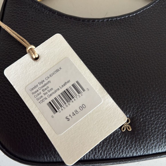 NWT ✨ Hobo Rosa Crossbody Pebbled Black Leather Gold Chain Strap - Picture 5 of 14